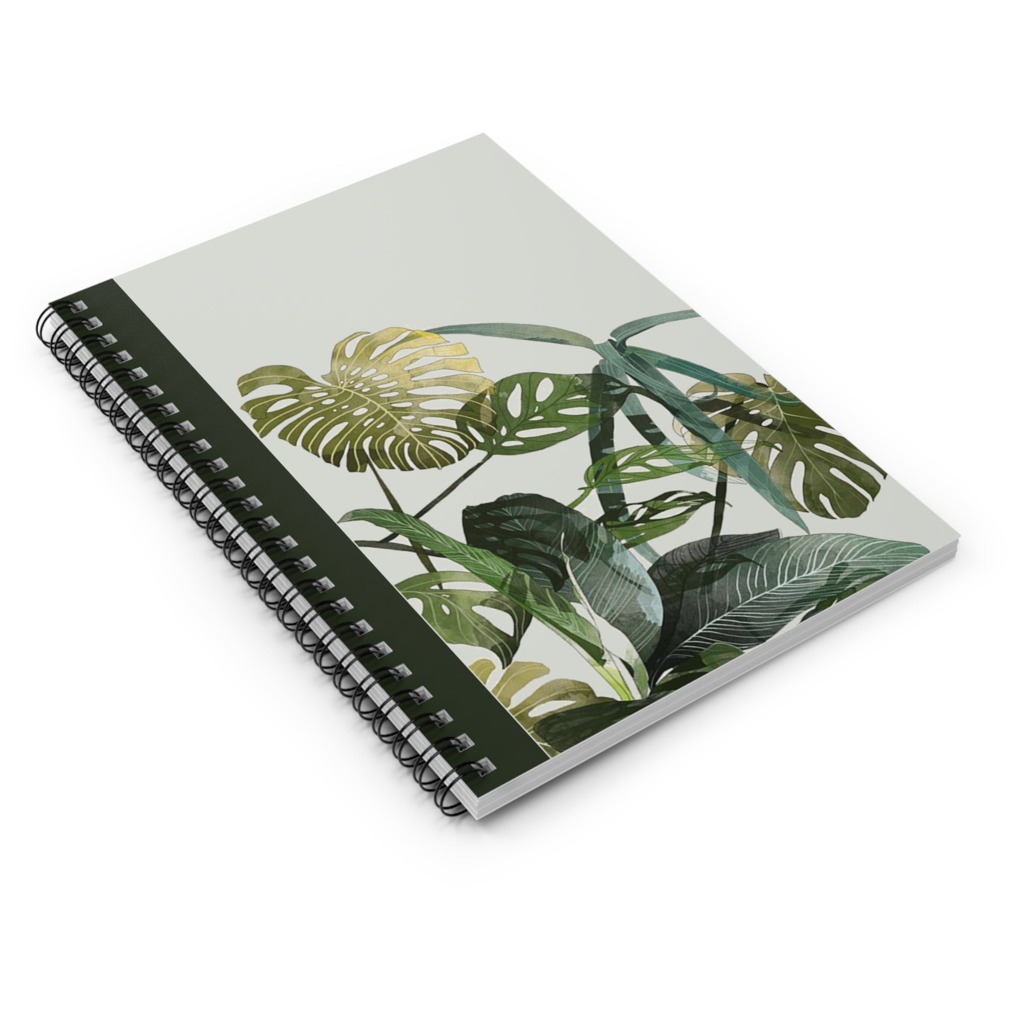 Tropical Monstera Spiral Notebook — Ruled Lined Journal for Plant Lovers