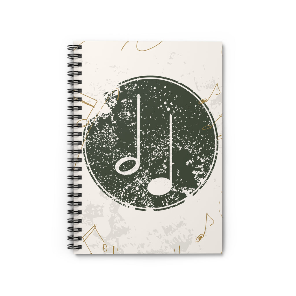 Vintage Music Notes Spiral Notebook — Ruled Journal for Musicians & Songwriters