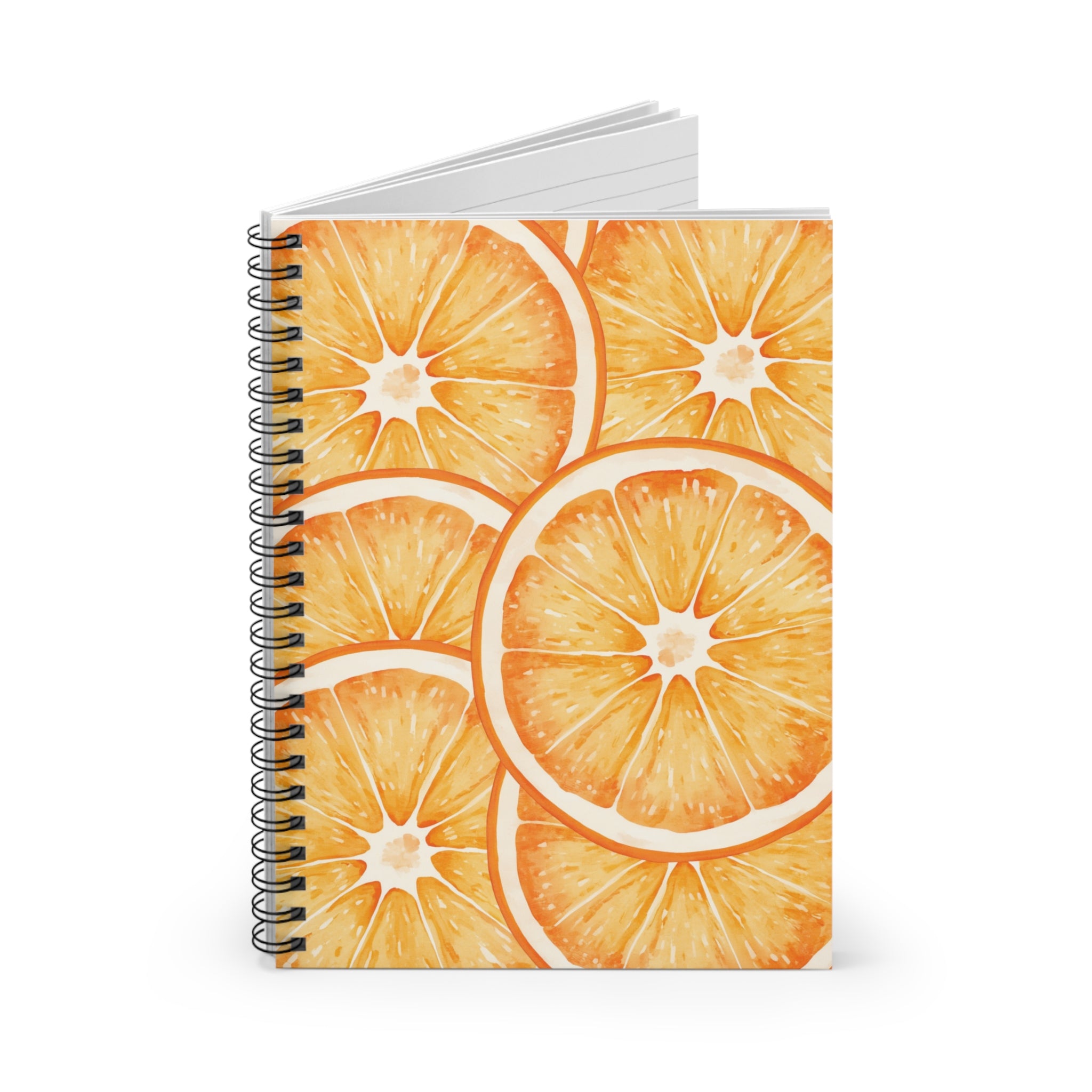 Orange Slice Spiral Notebook — Bright Citrus Ruled Journal