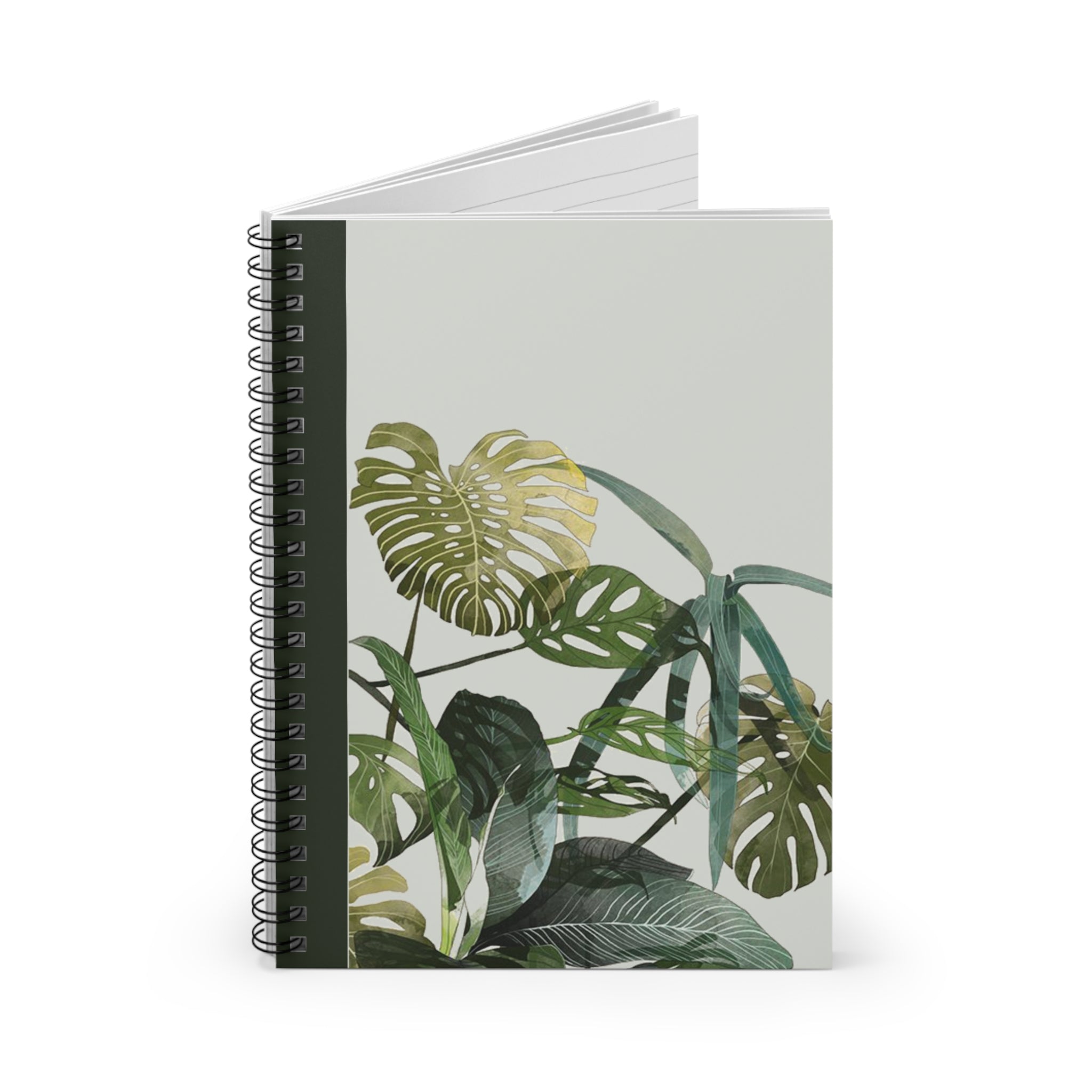 Tropical Monstera Spiral Notebook — Ruled Lined Journal for Plant Lovers