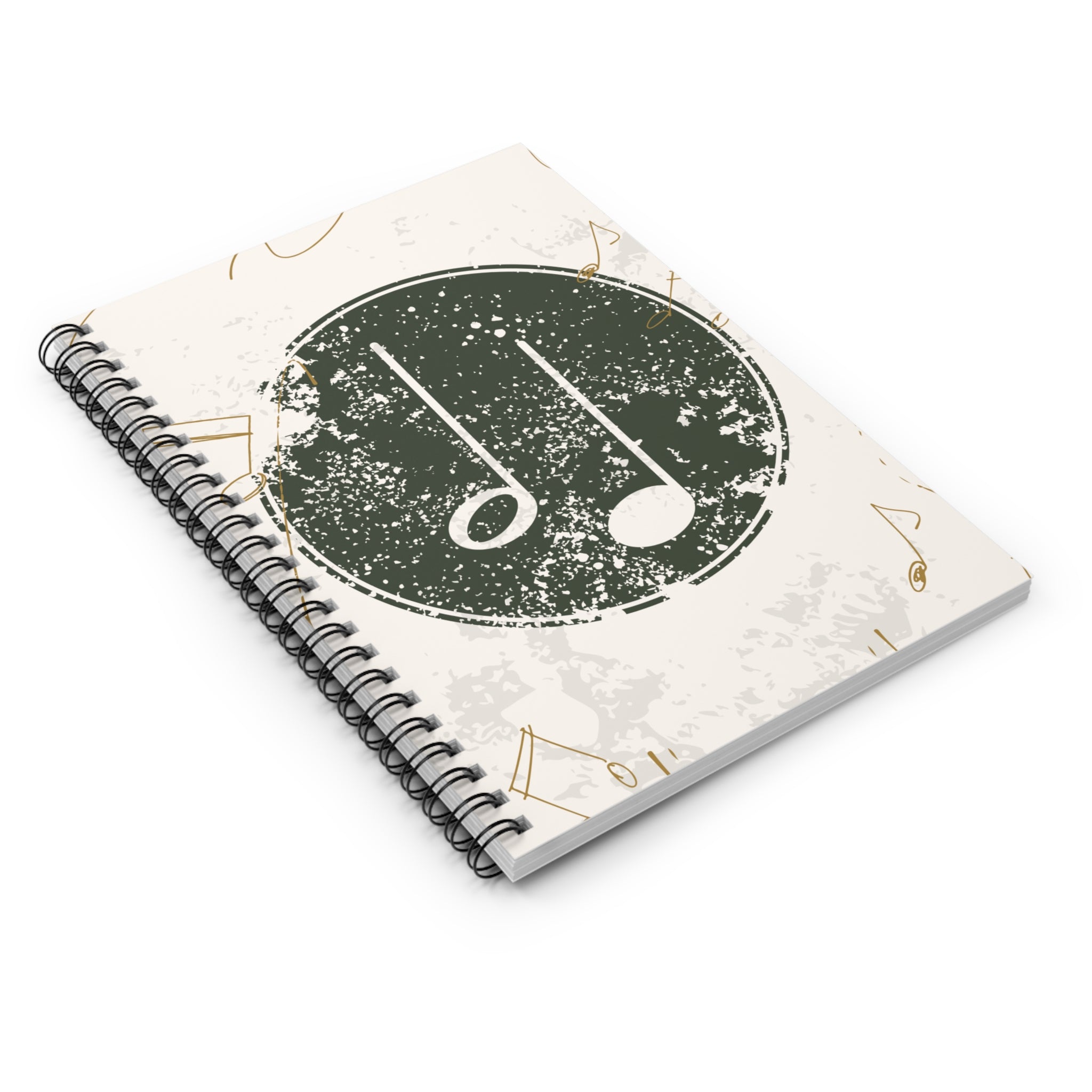 Vintage Music Notes Spiral Notebook — Ruled Journal for Musicians & Songwriters