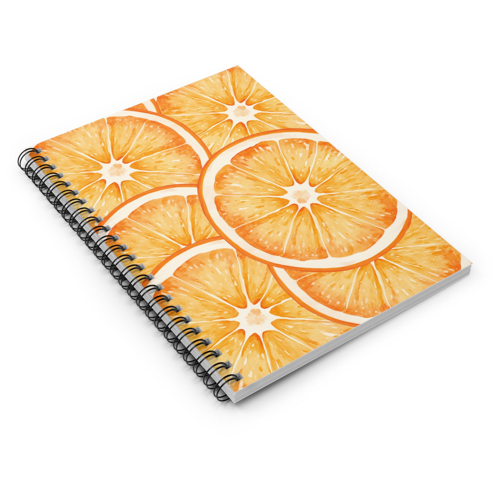 Orange Slice Spiral Notebook — Bright Citrus Ruled Journal
