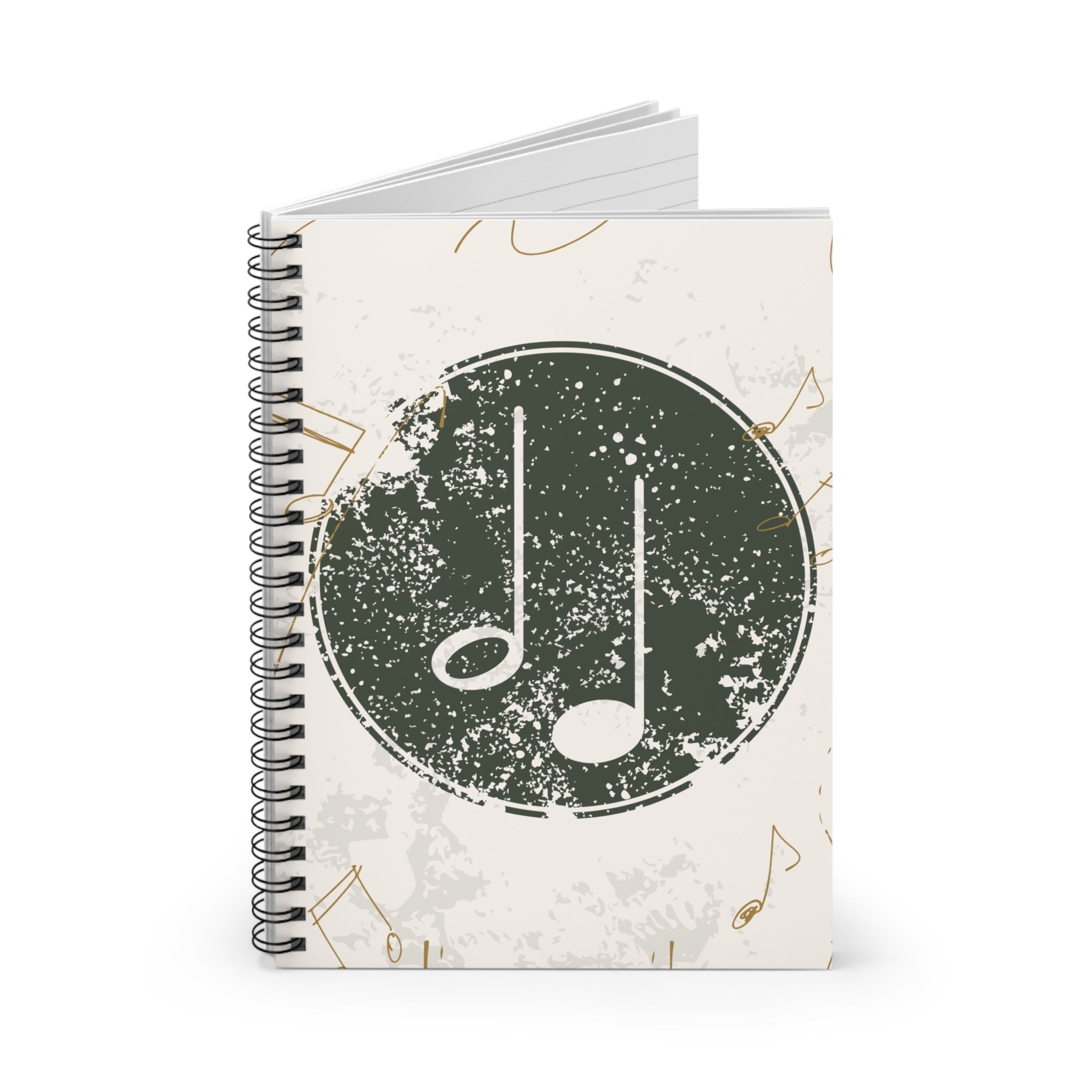 Vintage Music Notes Spiral Notebook — Ruled Journal for Musicians & Songwriters