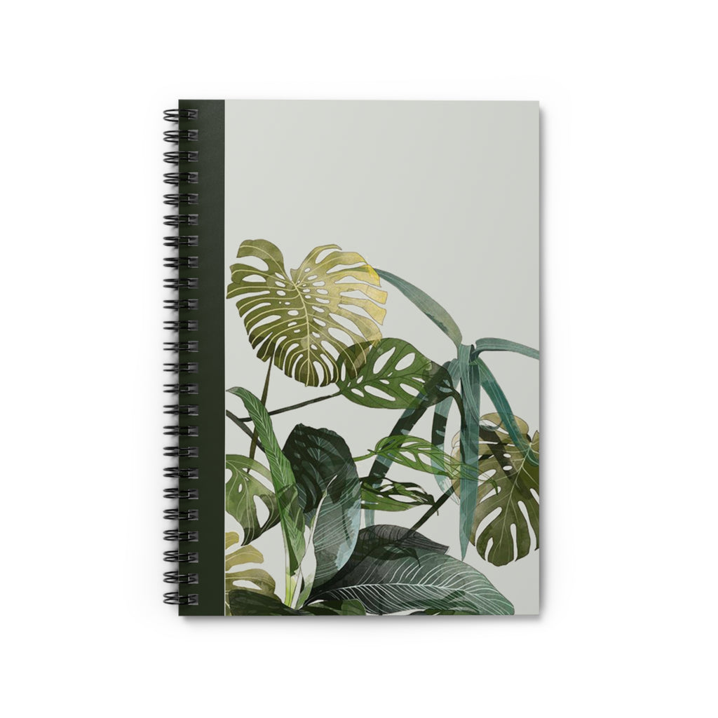 Tropical Monstera Spiral Notebook — Ruled Lined Journal for Plant Lovers