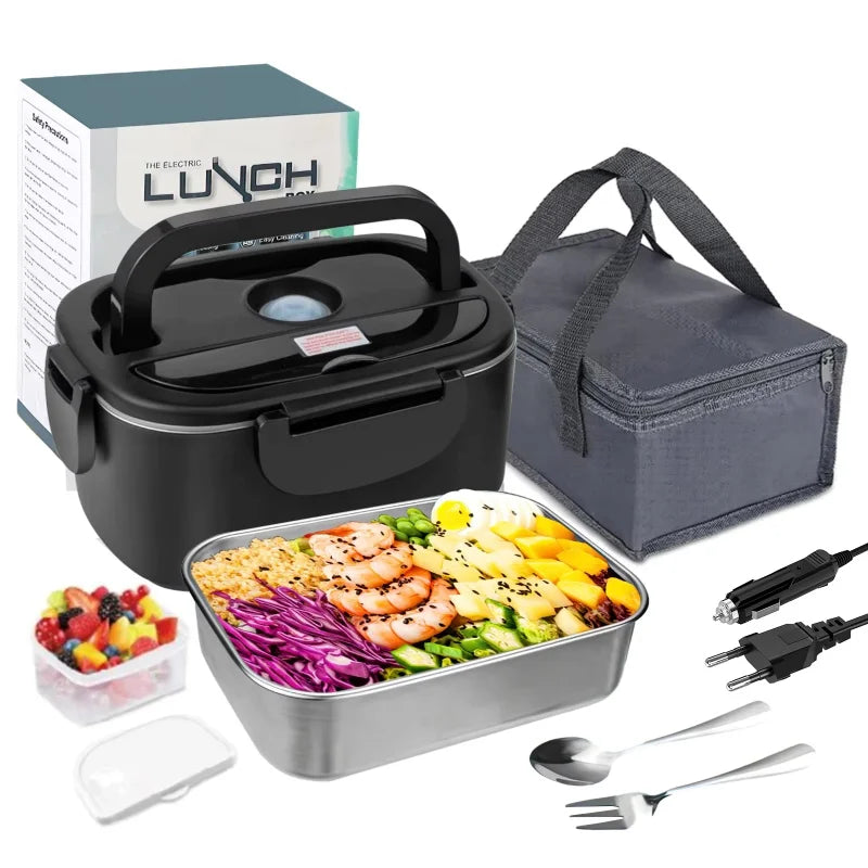 1.5 L 75W Electric Lunch Box Food Warmer Portable Food Heater for Car Or Home - Leak Proof, Lunch Heating Microwave for Truckers