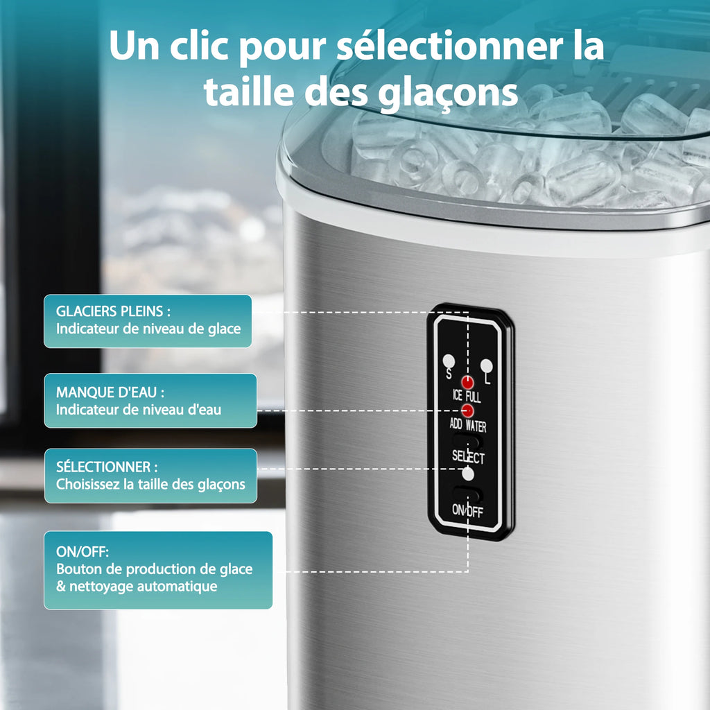 Ice Cube machine Small 9 dice in 6 Minutes Ready 12Kg/Day Self-cleaning Portable Ice Cream Machine With Handheld Basket And