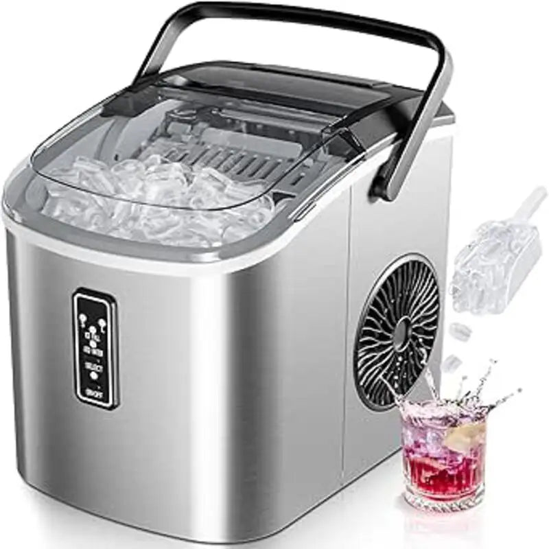 Ice Cube machine Small 9 dice in 6 Minutes Ready 12Kg/Day Self-cleaning Portable Ice Cream Machine With Handheld Basket And
