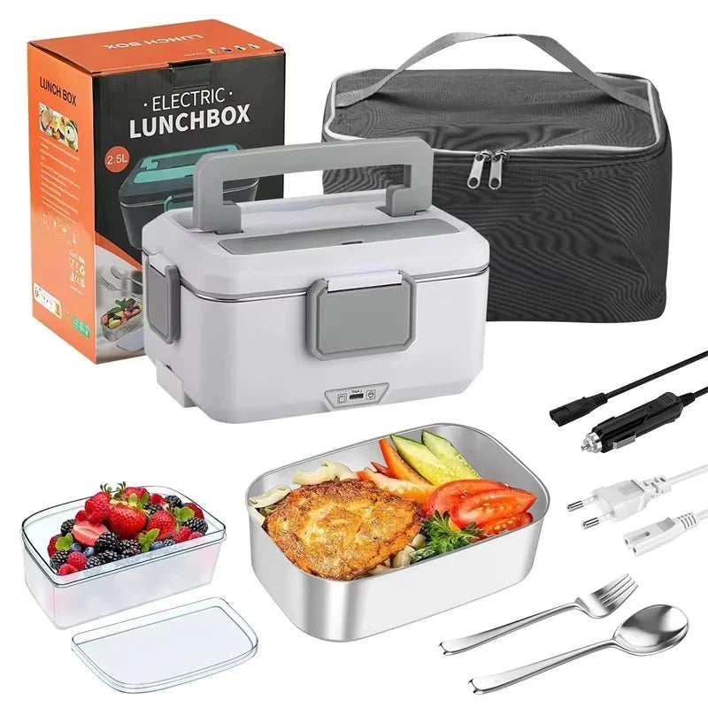 1.5 L 75W Electric Lunch Box Food Warmer Portable Food Heater for Car Or Home - Leak Proof, Lunch Heating Microwave for Truckers