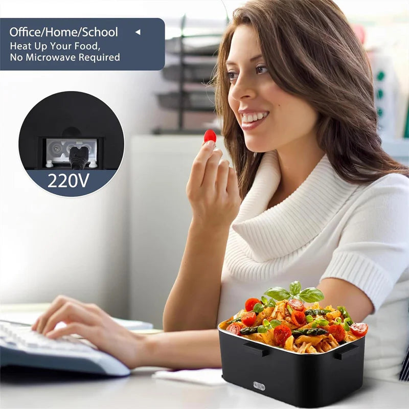 1.5 L 75W Electric Lunch Box Food Warmer Portable Food Heater for Car Or Home - Leak Proof, Lunch Heating Microwave for Truckers