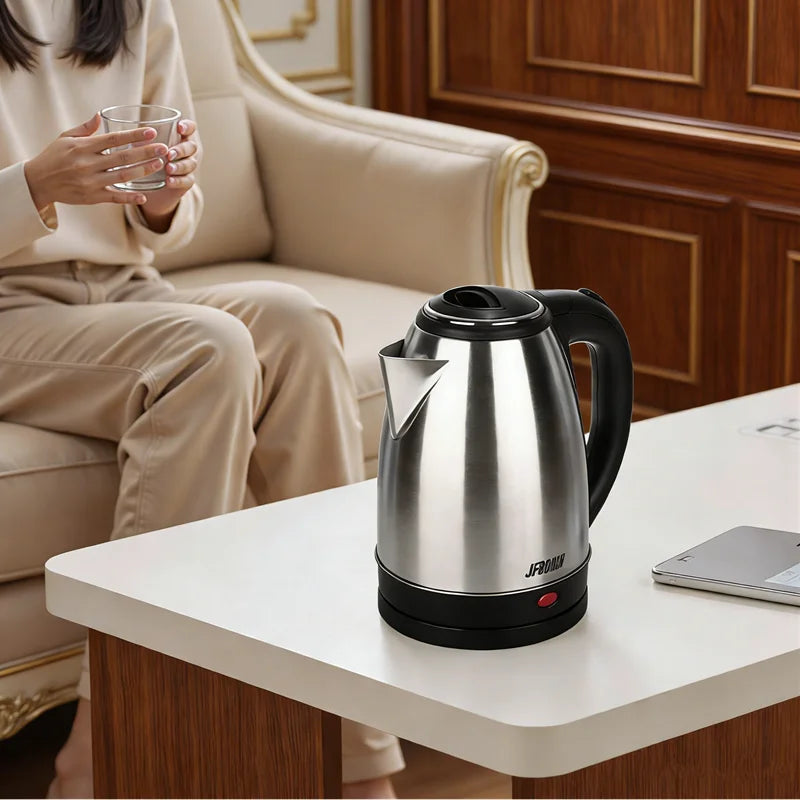 JFBONIN 1.8L Electric Stainless Steel Kettle 220V Base Separation Design Rust-Resistant Durable for Home Travel