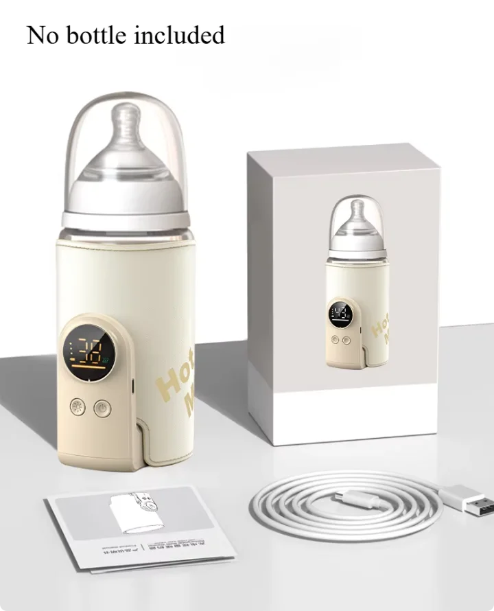 USB Multifunctional High-capacity Baby Feeding Bottle Smart Temperature Control Warmer Screen Newborn Baby Bottle Warmer Sleeve